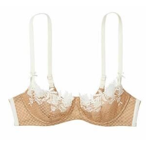 Victorias Secret Dream Angels Unlined Push-Up W/O Padding Lace Bra Nude 32B